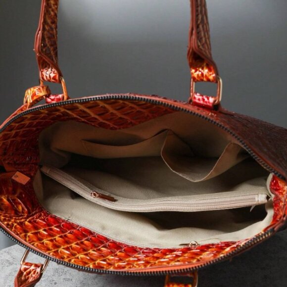 Stunning Gradient Crocodile Pattern Handbag Crossbody Purse for Women - Picture 5 of 6